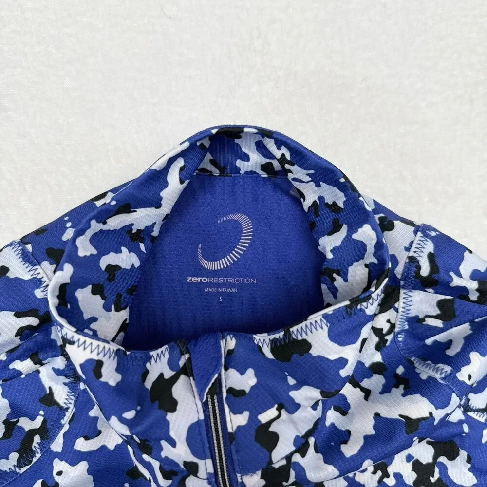 Zero Restriction Golf Pullover Top Womens Size Small Blue Camouflage Performance - Picture 6 of 10